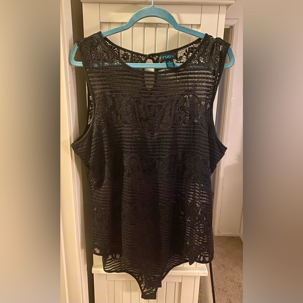 Rue21 Black Lace Sleeveless Tank Bodysuit